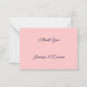 Einfache Peach Personalisiert Wedding Vielen Dank Mitteilungskarte (Vorderseite)