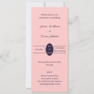 Einfache Peach Personalisiert Wedeleinladung Save The Date