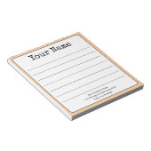 Einfache Peach Retro Fügen Sie Ihren Namen in der Notizblock (angewinkelt)