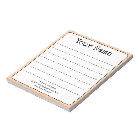 Einfache Peach Retro Fügen Sie Ihren Namen in der Notizblock (Rotiert)