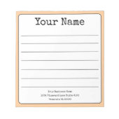Einfache Peach Retro Fügen Sie Ihren Namen in der Notizblock (Vorderseite)