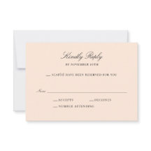 Einfache Peach RSVP Card Antwortkarte