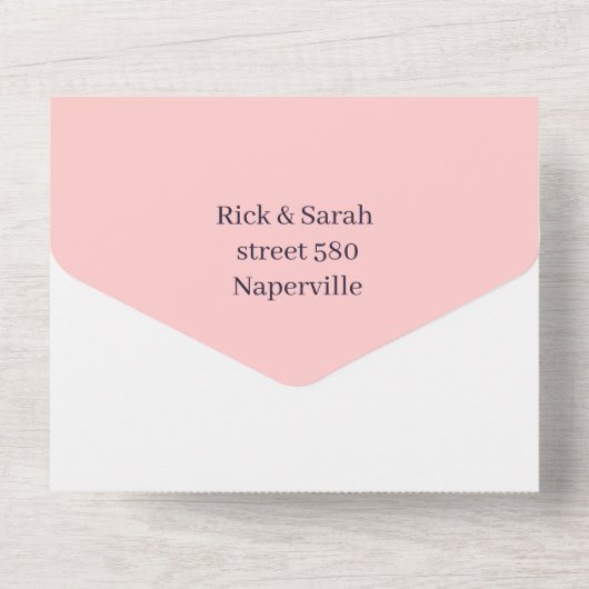 Einfache Peach Save the Date angepasst All In One Einladung (Rückseite)