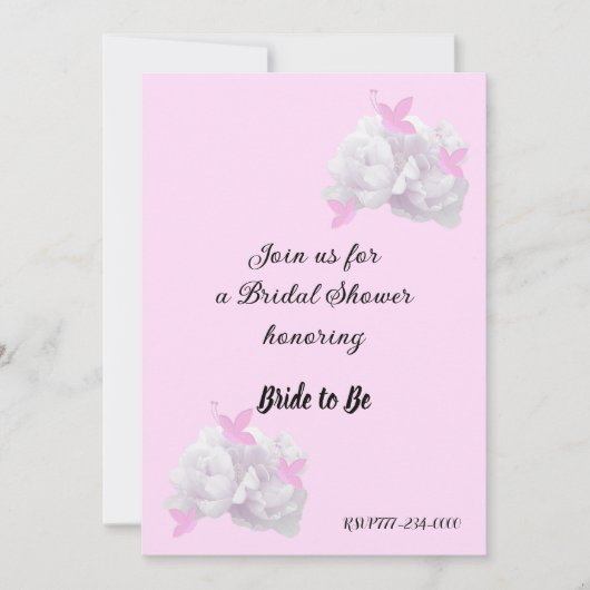 Einfache Peony Bridal Dusche Einladung (Vorderseite)