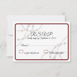 Einfache Perlen Hochzeitskarten RSVP Karte
