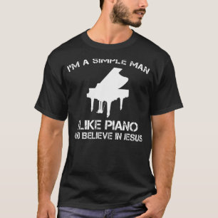 Einfache Person: Piano & Jesus T-Shirt (32 Zeichen
