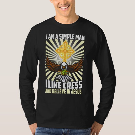 Einfache Person wie Cress Vegan glauben an Jesus C T-Shirt (Vorderseite)