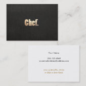 Einfache Personal Koch Imitate Schwarz Leinen und Visitenkarte (Vorne/Hinten)