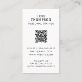 Einfache Personal Trainer Fitness Foto QR Code Visitenkarte (Rückseite)