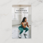 Einfache Personal Trainer Fitness Foto QR Code Visitenkarte (Vorderseite)