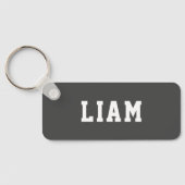 Einfache Personalisiert-Graue-Schulbezugsplattform Schlüsselanhänger (Rückseite)