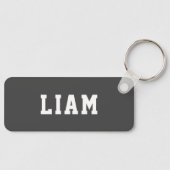 Einfache Personalisiert-Graue-Schulbezugsplattform Schlüsselanhänger (Vorderseite)