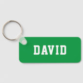 Einfache Personalisiert-grüne Schulnachweis-Tag Schlüsselanhänger (Rückseite)