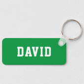 Einfache Personalisiert-grüne Schulnachweis-Tag Schlüsselanhänger (Vorderseite)