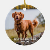 Einfache Personalisierte 2-Foto-Beileid-Memorial Keramik Ornament (Vorne)