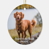 Einfache Personalisierte 2-Foto-Beileid-Memorial Keramik Ornament (Links)