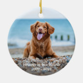 Einfache Personalisierte 2-Foto-Beileid-Memorial Keramik Ornament (Hinten)