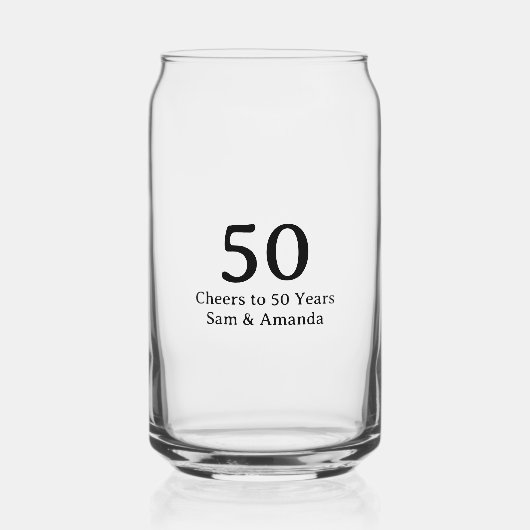 Einfache personalisierte 50. Hochzeitstag-Feier Dosenglas (Vorderseite)