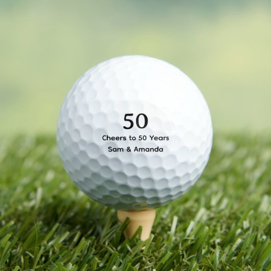 Einfache personalisierte 50. Hochzeitstag-Feier Golfball (Insitu T-Shirt)