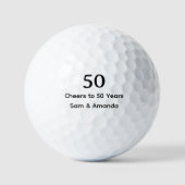 Einfache personalisierte 50. Hochzeitstag-Feier Golfball (Vorderseite)