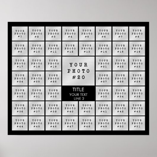 Einfache, Personalisierte 51-FotoCollage Poster (Vorne)