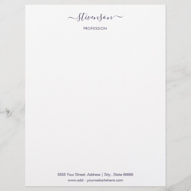 Einfache Personalisierte Adresse Ihres Namens Briefbogen (Vorderseite)