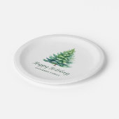 Einfache Personalisierte Baumweihnachtszeit Pappteller (Schrägansicht)