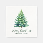 Einfache Personalisierte Baumweihnachtszeit Serviette (Vorderseite)