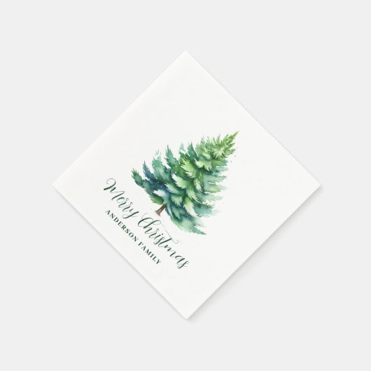 Einfache Personalisierte Baumweihnachtszeit Serviette (Ecke)