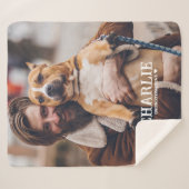 Einfache Personalisierte Begleiter Foto Zitat Hund Sherpadecke (Vorderseite (Horizontal))