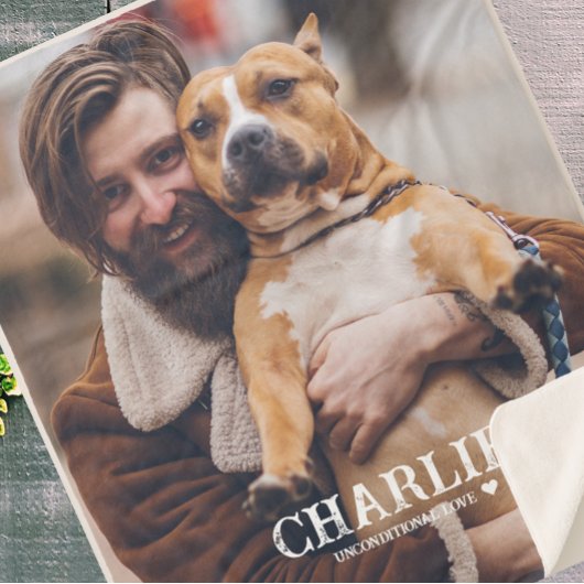 Einfache Personalisierte Begleiter Foto Zitat Hund Sherpadecke