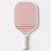 Einfache Personalisierte Bezeichnung für Rosa und Pickleball Schläger (Rückseite)