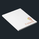 Einfache Personalisierte Bezeichnung Tennis Racket Notizblock<br><div class="desc">Einfaches personalisiertes Notizblock mit einem Tennisschläger und einem Monogramm-Ballnamen oder einem benutzerdefinierten Text in einer Terrakotta Rost orange Lehmziegel,  mit bearbeitbaren Farben und Schriftart,  die zu Ihrem Team oder Ihrer Schule passen können.</div>