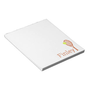 Einfache Personalisierte Bezeichnung Tennis Racket Notizblock