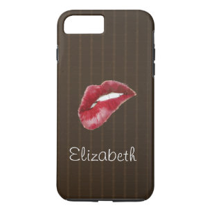 Einfache Personalisierte Black Red Lips Case-Mate  iPhone Hülle
