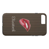 Einfache Personalisierte Black Red Lips Case-Mate  iPhone Hülle (Rückseite (Horizontal))