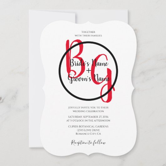 Einfache Personalisierte Einladungen für Hochzeite (Vorderseite)