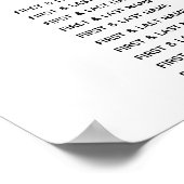 Einfache Personalisierte Einstiche für Hochzeitssi Poster (Ecke)