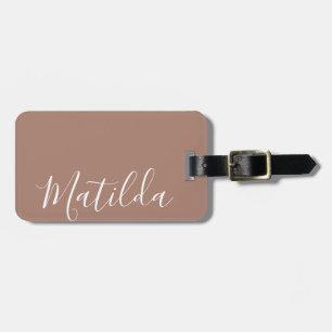 Einfache Personalisierte Farbe Name Terracotta L Gepäckanhänger
