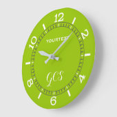 Einfache Personalisierte Farbwahl in kalkgrüner De Große Wanduhr (Winkel)