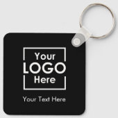 Einfache Personalisierte Firmenlogo-Schwarz Schlüsselanhänger (Rückseite)