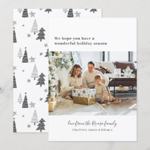 Einfache Personalisierte Foto Weihnachtsbaum Feiertagskarte
