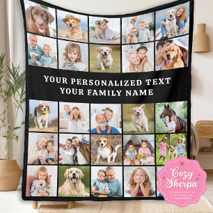 Einfache personalisierte Fotocollage mit 25 Bilder Sherpadecke