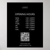 Einfache Personalisierte Geschäftsöffnungszeiten Poster (Vorne)
