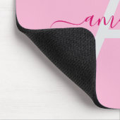 Einfache Personalisierte Girl-Rosa-Bezeichnung & M Mousepad (Ecke)