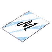Einfache personalisierte Glitter-Monogramm-Backen- Notizblock (Linke Seite)