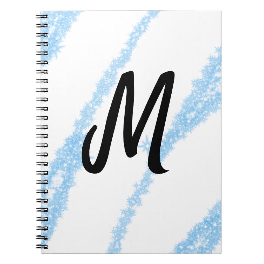 Einfache personalisierte Glitter-Monogramm-Backen- Notizblock (Vorderseite)
