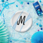 Einfache personalisierte Glitter-Monogramm-Backen- Pappteller (Party)