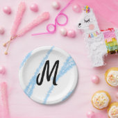Einfache personalisierte Glitter-Monogramm-Backen- Pappteller (Party)