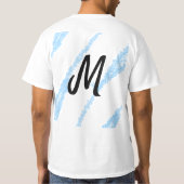 Einfache personalisierte Glitzer-Monogramm-Backen T-Shirt (Rückseite)
